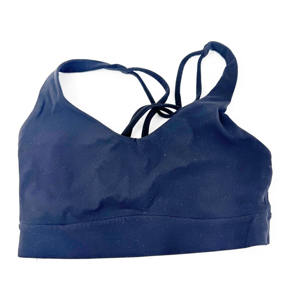 Athleta Warrior Bra Black Strappy Multi Strap Yoga Sports Bra Women Small